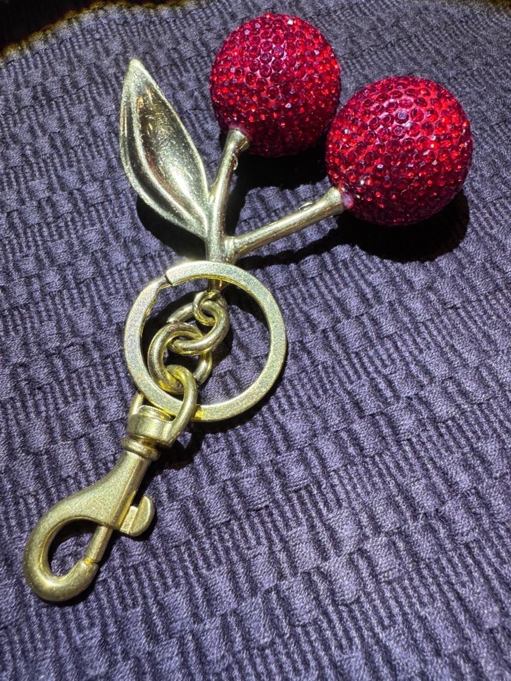 Red Cherries Keychain Purse Charm